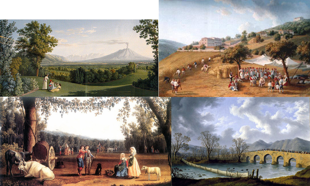 l'immagine riproduce quattro celebri dipinti realizzati da Jacob Philipp Hackert (pittore di corte di Ferdinando IV di Borbone, a Napoli dal 1782). Le opere sono esposte nell'Appartamento Storico della Reggia di Caserta e nel Museo di San Martino a Napoli. Sono significative evocazioni pittoriche raffiguranti vedute del nostro territorio casertano nelle diverse stagioni.